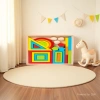 Rainbow geometric nested building blocks, triangular, semi-circular, square, long strip, and various shapes, baby graphic and color recognition early education board toys details Picture